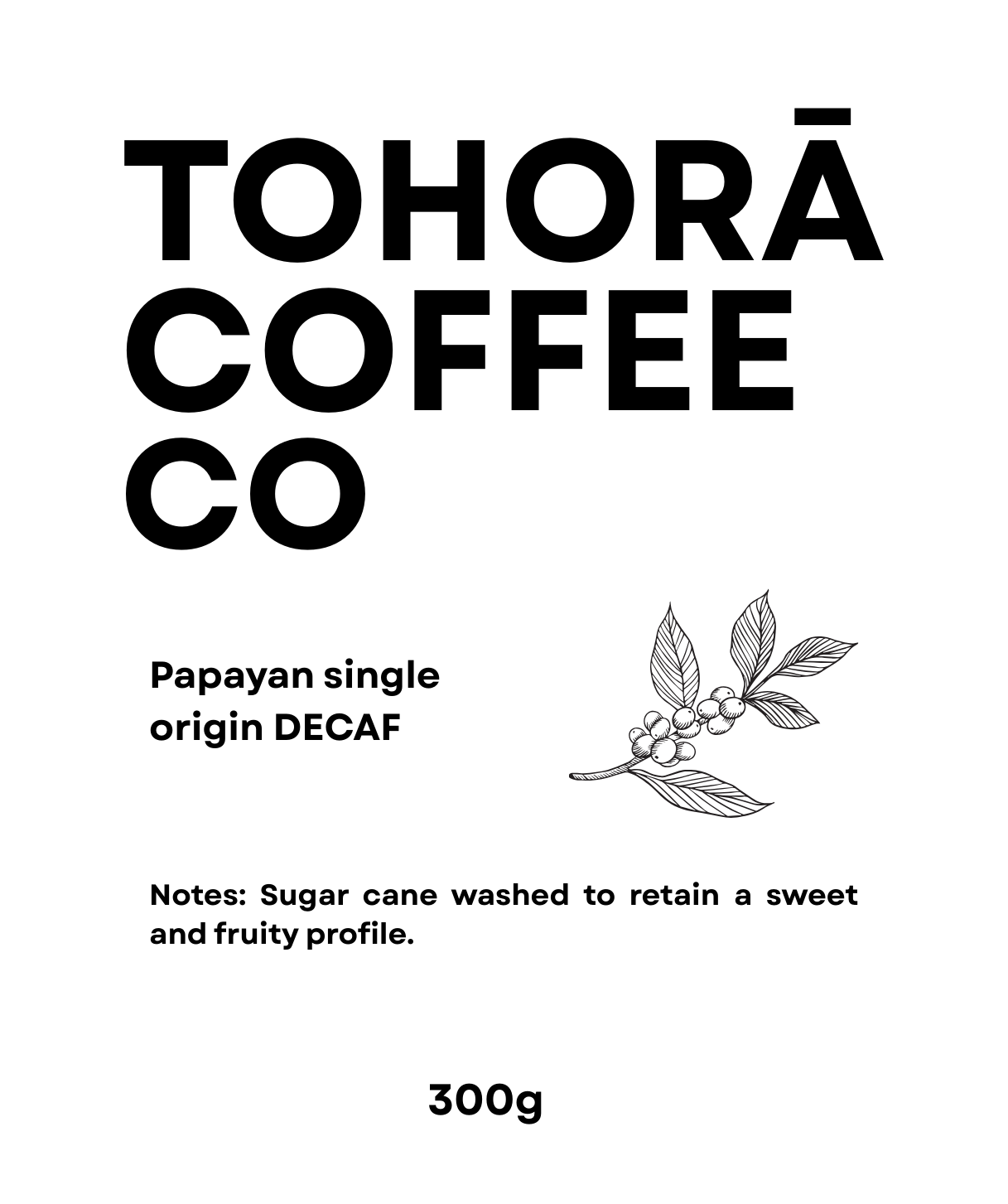 Tohorā Coffee Co - Papayan single origin DECAF 300g